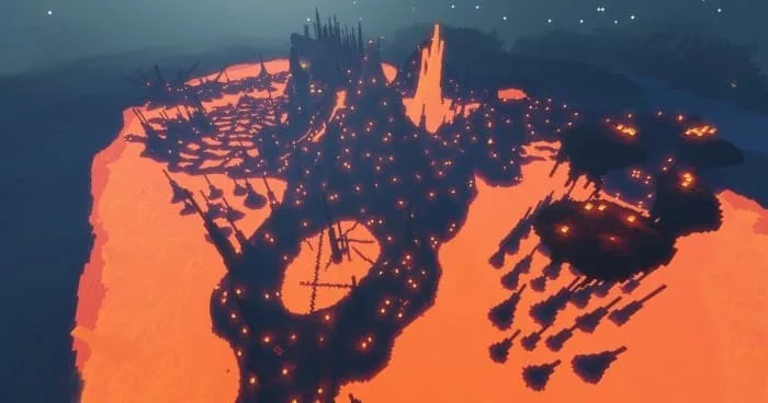 Территория огня сверху