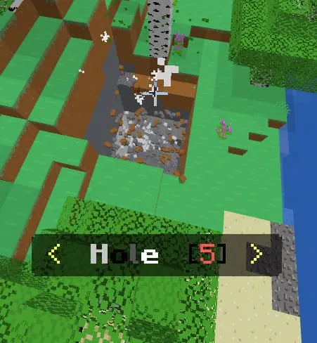 Дыра в земле от стрелы