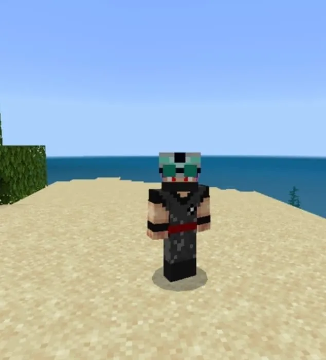 Железный шлем ночного видения на голове