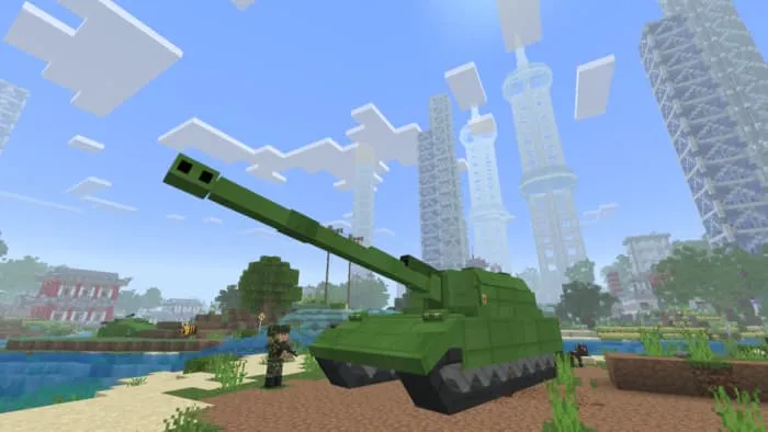 Зеленый танк в аддоне