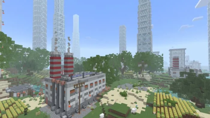 Завод посреди леса в игре