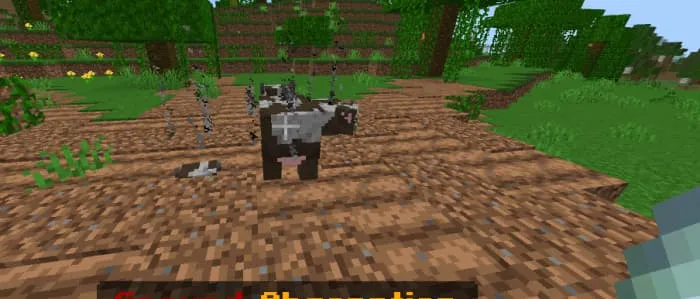 Корова тонет в блоках