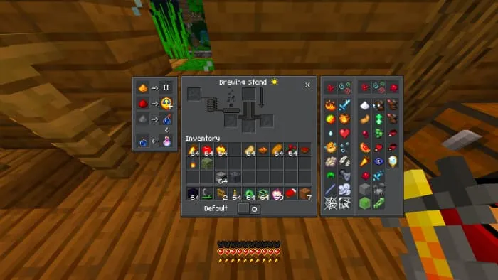 Новый вид интерфейса зелье варочной стойки