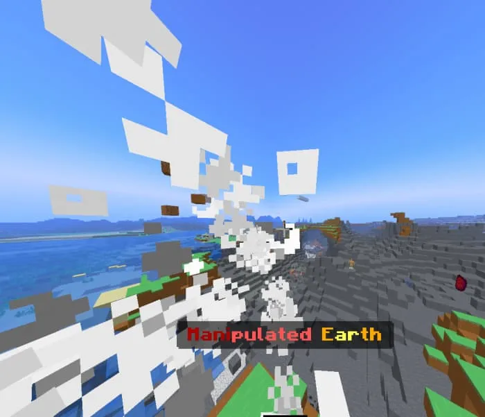 Частицы и кратер после использования магии