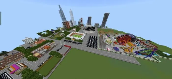 Вид на городской парк развлечений