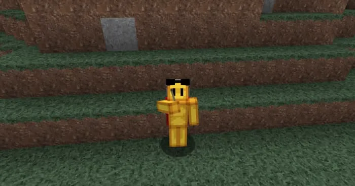 Желтый игрок стоит на блоках