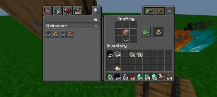 Крафт вагонетки с командным блоком