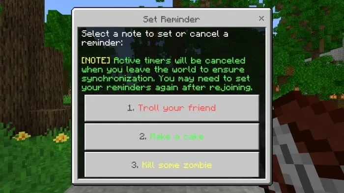 Выбор заметки