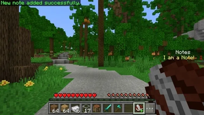 Уведомление о добавлении новой заметки