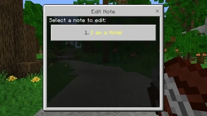 Выбор заметки для редактирования