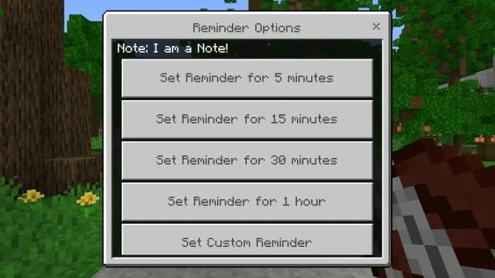 Выбор времени для напоминания