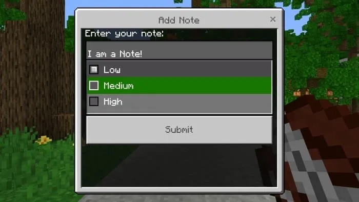 Размер заметки