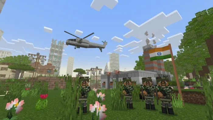 НПС армии и вертолет