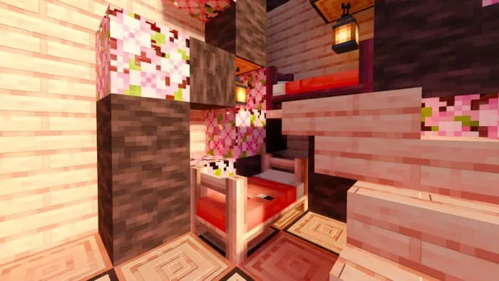 Кровать со свиньёй в вишнёвом доме