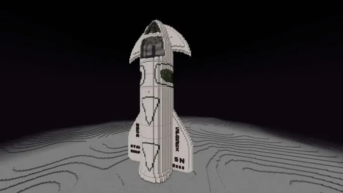 Постройка в виде белой ракеты