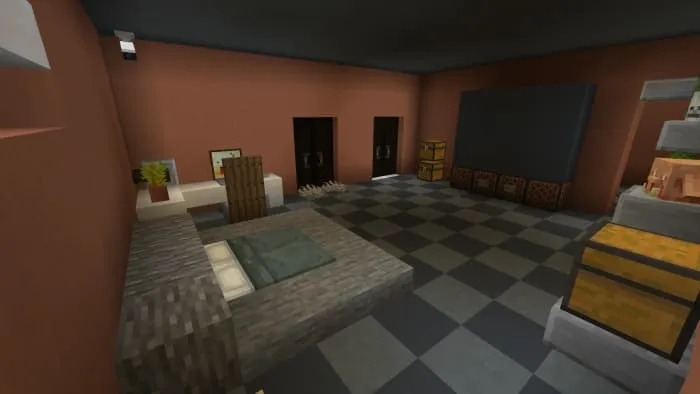 Спальня в подземном секретном доме