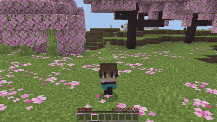 Маленький игрок в биоме вишни