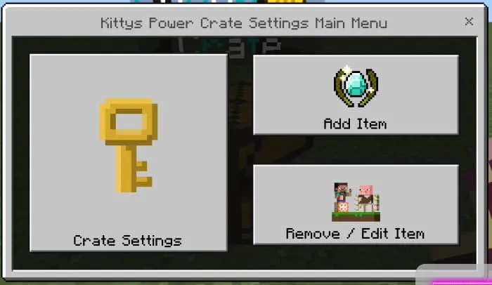 Главное меню сундука