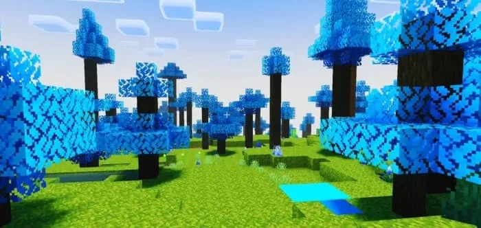 Лазурный лес вечером