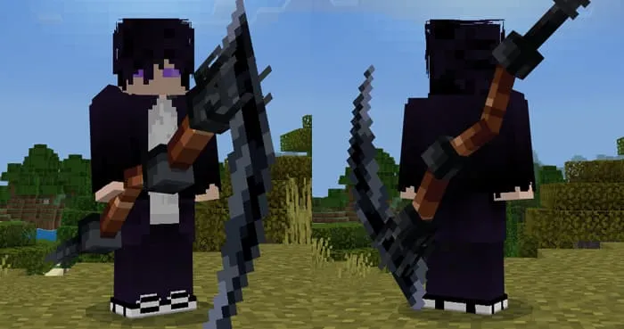 Коса суккуба в руке и на спине