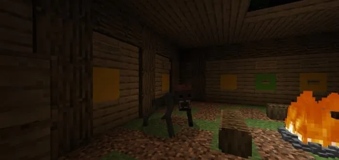 Вид чудища возле костра