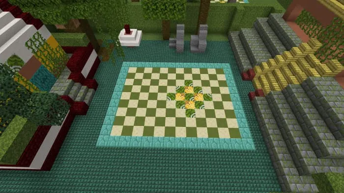 Лужайка дома в тематике болота