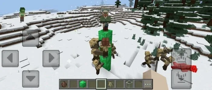 Зомби лезут на блоки изумруда