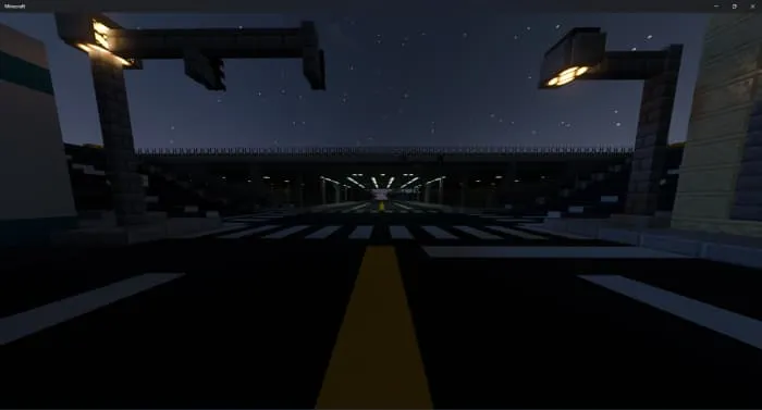 Дорога с фонарями