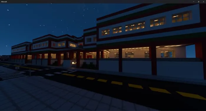 Здание ночью