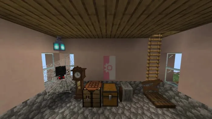 Лестница наверх и люк вниз