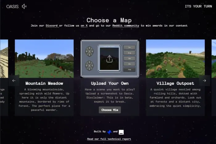 Выбор шаблона генерации мира