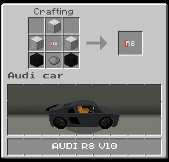 Крафт автомобиля R8 V10 серого цвета