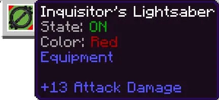 Описание красного светового меча