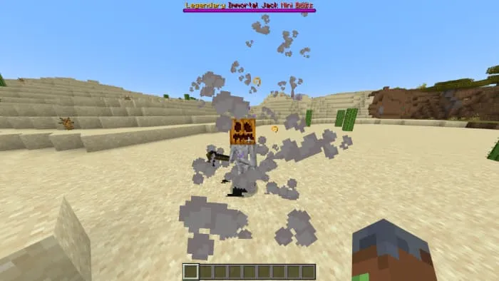 Сильный скелет с тыквой на голове