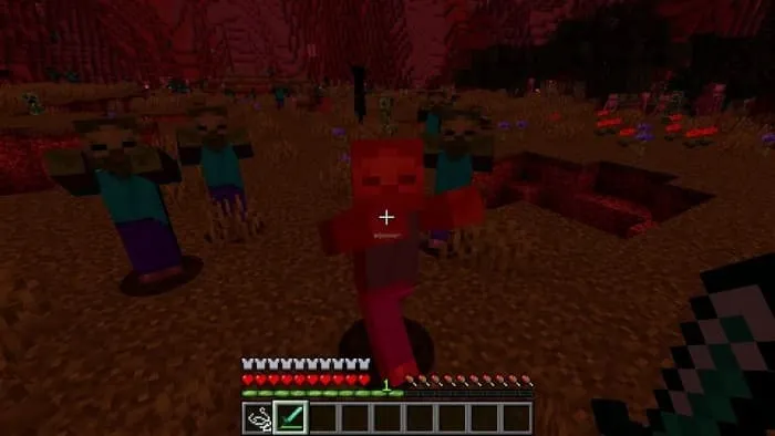 Зомби атакуют игрока в ночное время