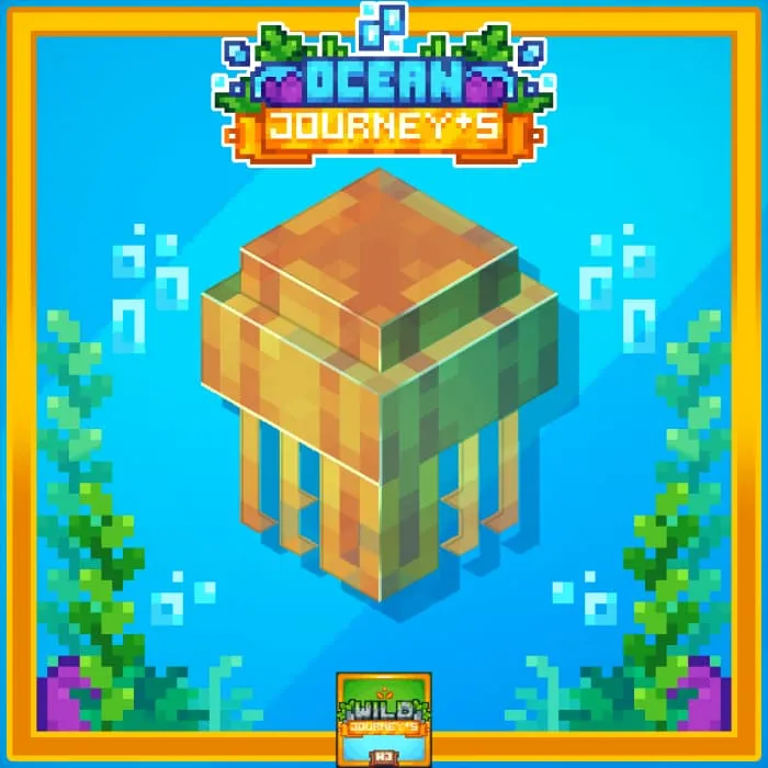 Оранжевая медуза в рамке