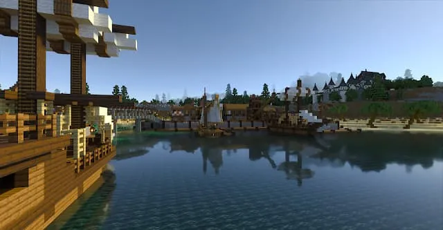 Порт с несколькими кораблями