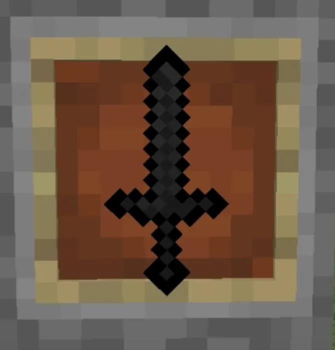 Темный меч в рамке