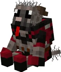 Собака Дэдпула в сидячей позе