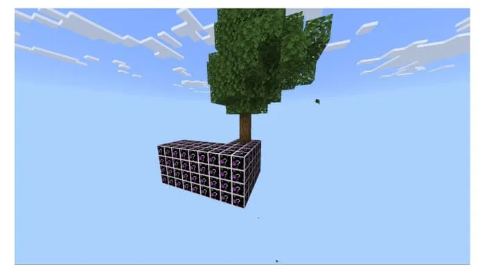 Остров с дубом из неизвестных блоков