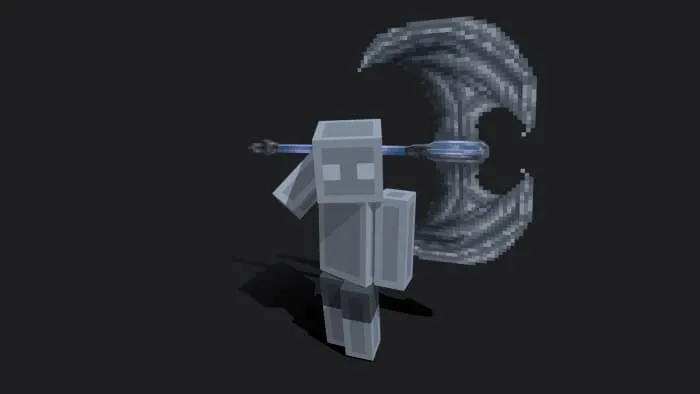 Большой топор за спиной игрока