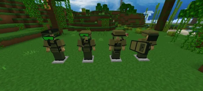 Зеленые сеты брони для незаметного передвижения по лесу