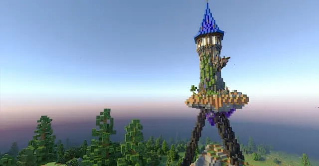 Магическая башня, парящая над островом