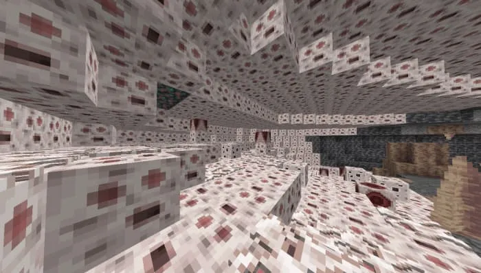 Пещера с останками из белых блоков