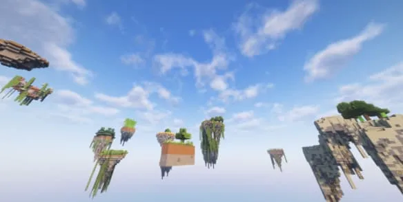 Несколько разнообразных парящих островов