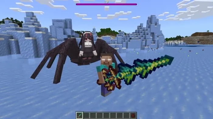 Игрок с удивительным оружием на фоне девушки-паука