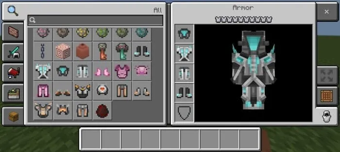 Серо-голубая броня в космическом стиле