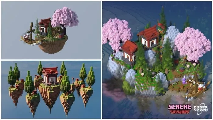 Три парящих острова в японском стиле