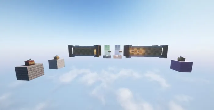 Несколько парящих кубических платформ