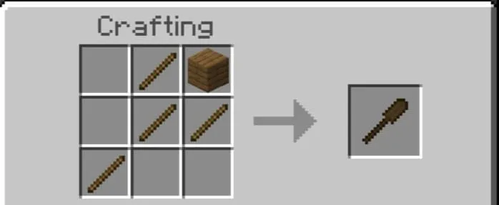 Крафт елового весла в слоте верстака